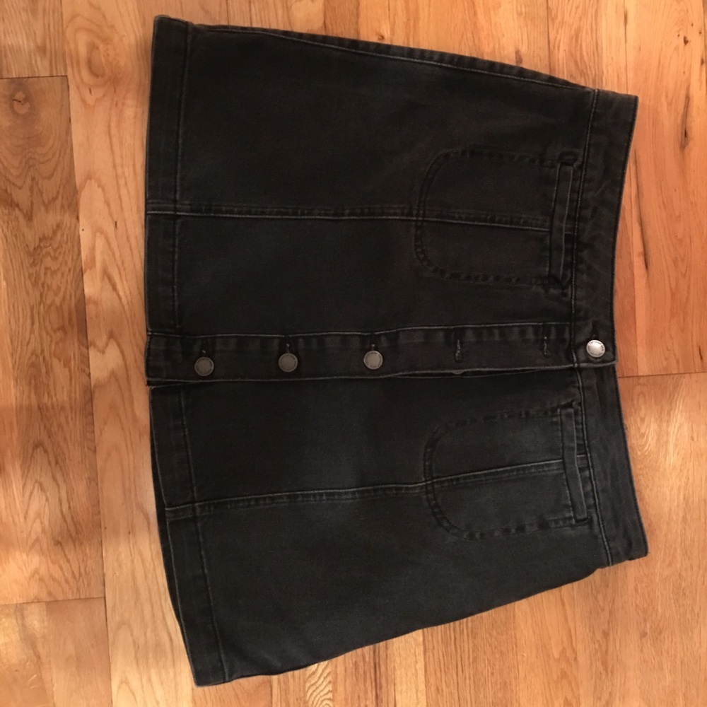 Black denim skirt